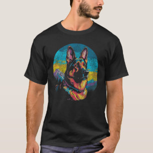 Deutscher Schäferhund Lustig Vintage Retro T-Shirt