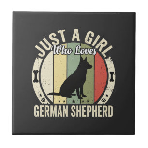 Deutscher Schäferhund Mädchen Hundeliebhaber Desig Fliese