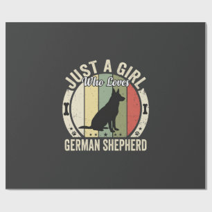Deutscher Schäferhund Mädchen Hundeliebhaber Desig Geschenkpapier