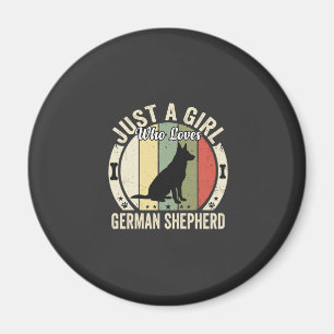 Deutscher Schäferhund Mädchen Hundeliebhaber Desig Magnet