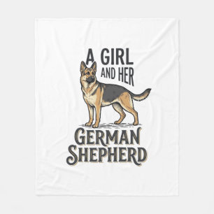 Deutscher Schäferhund Mädchen-Shirt Vintage Hundel Fleecedecke