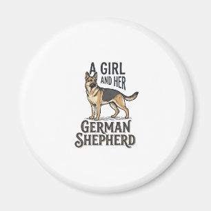 Deutscher Schäferhund Mädchen-Shirt Vintage Hundel Magnet