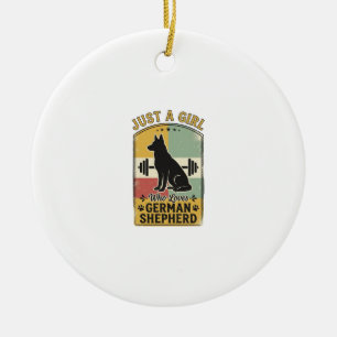 Deutscher Schäferhund Mädchen Vintage Hundeliebhab Keramik Ornament