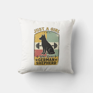 Deutscher Schäferhund Mädchen Vintage Hundeliebhab Kissen
