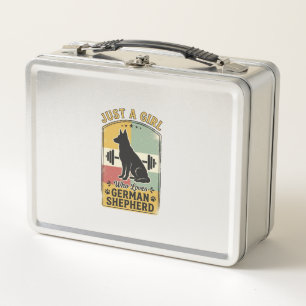 Deutscher Schäferhund Mädchen Vintage Hundeliebhab Metall Brotdose
