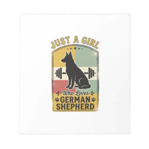 Deutscher Schäferhund Mädchen Vintage Hundeliebhab Notizblock