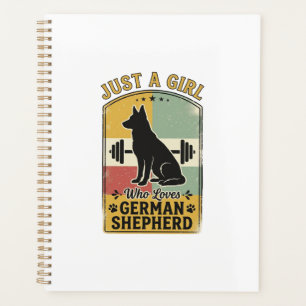 Deutscher Schäferhund Mädchen Vintage Hundeliebhab Planer