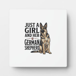 Deutscher Schäferhund Mädchen Vintage-Stich Hundel Fotoplatte
