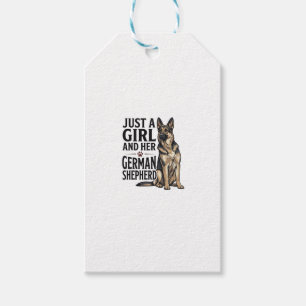 Deutscher Schäferhund Mädchen Vintage-Stich Hundel Geschenkanhänger