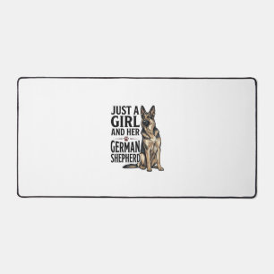 Deutscher Schäferhund Mädchen Vintage-Stich Hundel Schreibtischunterlage