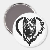 Deutscher Schäferhund Magnet (Vorderseite/Rückseite)