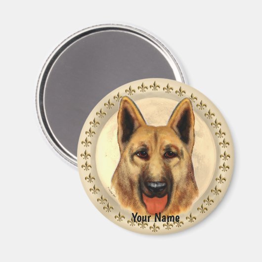 Deutscher Schäferhund Magnet (Vorderseite/Rückseite)