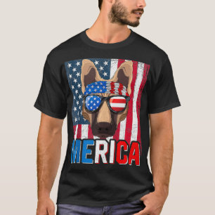 Deutscher Schäferhund Merica-Flagge 4. Juli Hund A T-Shirt
