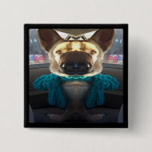 Deutscher Schäferhund Mirrored Verzerrung Button (Vorderseite)