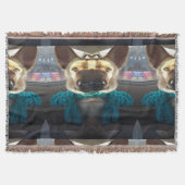 Deutscher Schäferhund Mirrored Verzerrung Decke (Vorderseite)