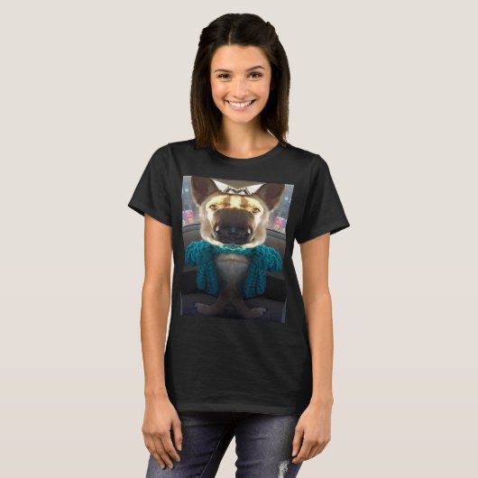 Deutscher Schäferhund Mirrored Verzerrung Shirt de (Vorne ganz)