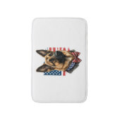 Deutscher Schäferhund mit amerikanischer Flagge Badematte (Vorderseite Vertikal)