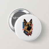 Deutscher Schäferhund mit amerikanischer Flagge Button (Vorne & Hinten)