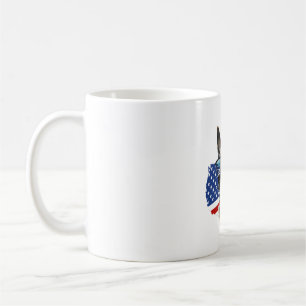 Deutscher Schäferhund mit amerikanischer Flagge I Kaffeetasse