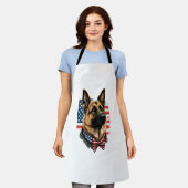 Deutscher Schäferhund mit amerikanischer Flagge Schürze (Getragen)