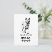 Deutscher Schäferhund mit benutzerdefinierten Hund Postkarte (Stehend Vorderseite)