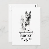 Deutscher Schäferhund mit benutzerdefinierten Hund Postkarte (Vorne/Hinten)