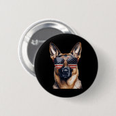 Deutscher Schäferhund mit der Flagge der USA am Un Button (Vorne & Hinten)