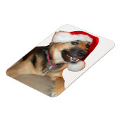 Deutscher Schäferhund mit einem Weihnachtshut Magnet (Linke Seite)