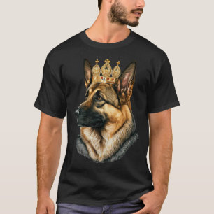 Deutscher Schäferhund mit goldener Krone T-Shirt