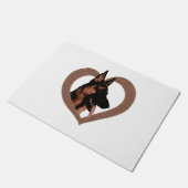 Deutscher Schäferhund mit Herz-Shaped Word Art Fußmatte (Schrägansicht)