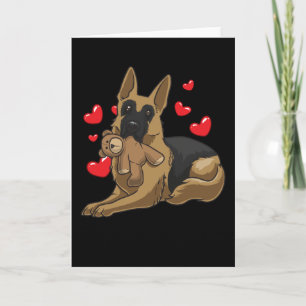 Deutscher Schäferhund mit Herzen Karte