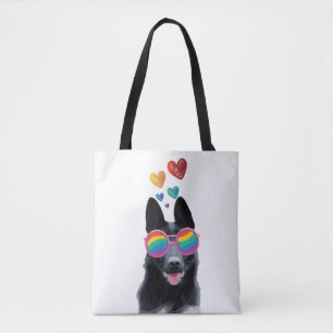 Deutscher Schäferhund mit Herzen Valentinstag  Tasche