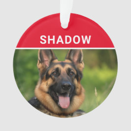 Deutscher Schäferhund mit Hundename Foto Weihnacht Ornament