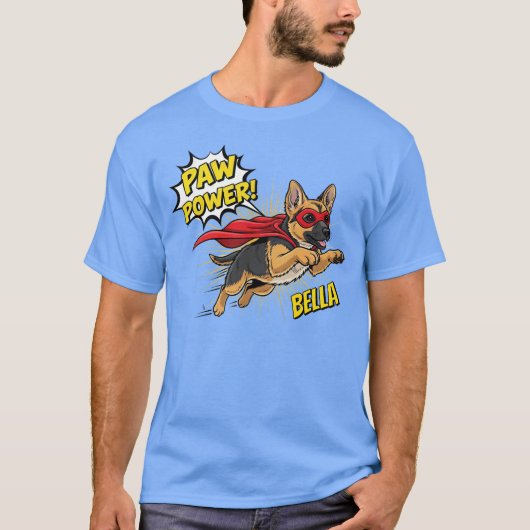 Deutscher Schäferhund mit individuell anpassbarem  T-Shirt (Vorderseite)