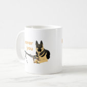Deutscher Schäferhund mit Maschinenkopf Kaffeetasse (Vorderseite Links)