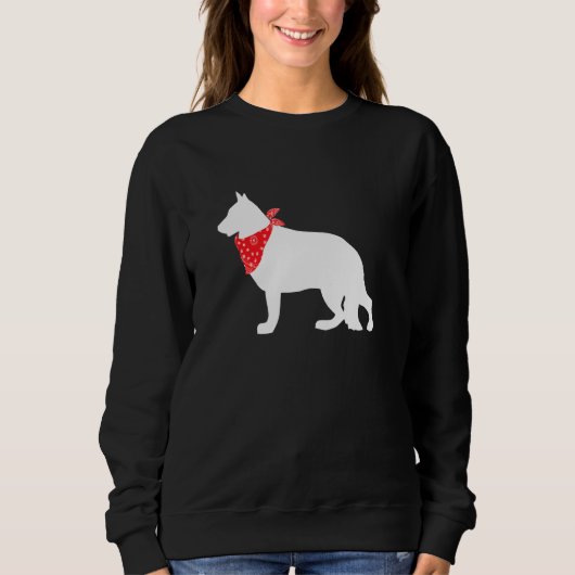 Deutscher Schäferhund mit Red Bandana Sweatshirt (Vorderseite)