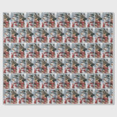 Deutscher Schäferhund mit Schneemann Geschenkpapier (Flach)