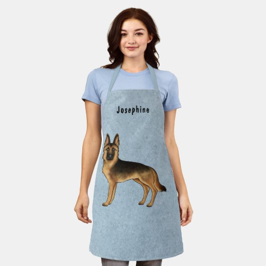 Deutscher Schäferhund mit schwarzem und tanfarbene Schürze (Getragen)