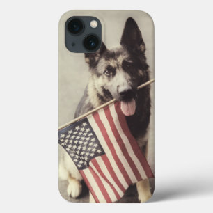 Deutscher Schäferhund mit US-Flagge Case-Mate iPhone Hülle