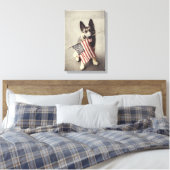 Deutscher Schäferhund mit US-Flagge Leinwanddruck (Insitu (Schlafzimmer))