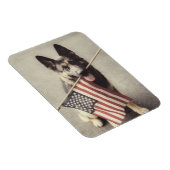 Deutscher Schäferhund mit US-Flagge Magnet (Rechte Seite)