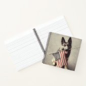 Deutscher Schäferhund mit US-Flagge Notizblock (Innenseite)