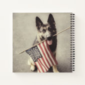 Deutscher Schäferhund mit US-Flagge Notizblock (Rückseite)