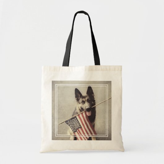 Deutscher Schäferhund mit US-Flagge Tragetasche (Vorne)