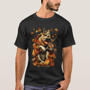 Deutscher Schäferhund mit Violine Herbstlaub Violi T-Shirt