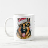Deutscher Schäferhund mit Weihnachts-Weihnachtsman Kaffeetasse (Links)