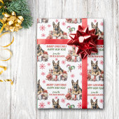Deutscher Schäferhund mit Weihnachtsgeschenken Geschenkpapier
