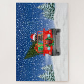 Deutscher Schäferhund mit Weihnachtsgeschenken Puzzle (Vertikal)