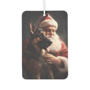 Deutscher Schäferhund mit Weihnachtsmann Festive W Autolufterfrischer