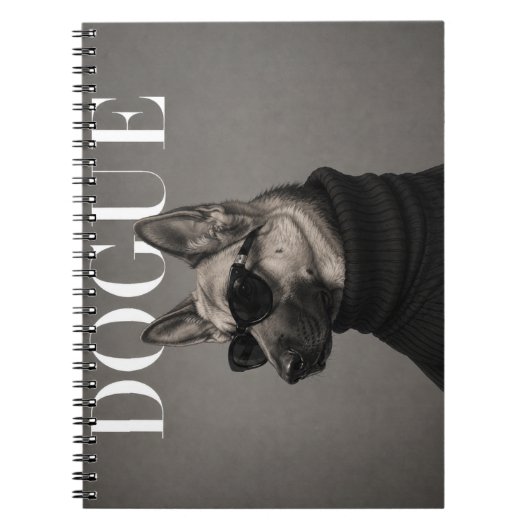 Deutscher Schäferhund Mode Hund Kunst Notizblock (Vorderseite)